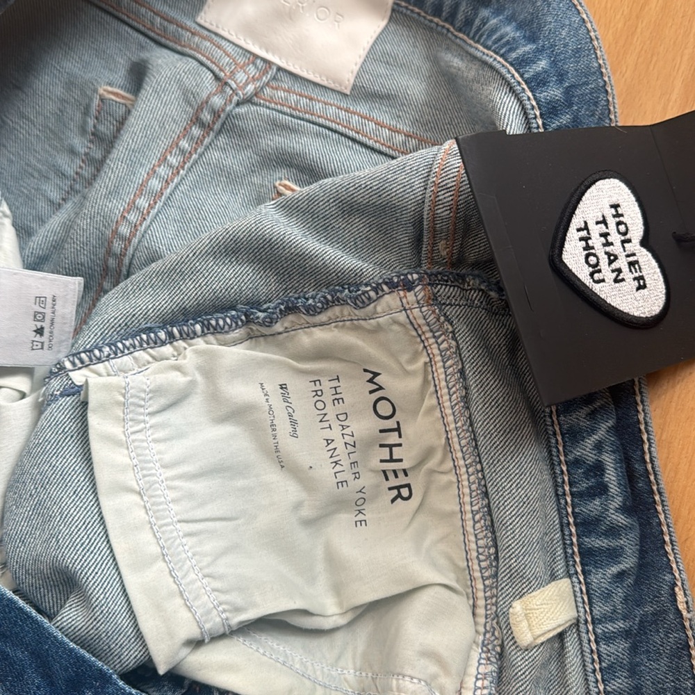 MOTHER SUPERIOR DENIM NWT Yoke Front Dazzler Ankle Rigid Jeans Wildling 28 - Picture 8 of 10